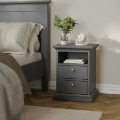 Comodino moderno grigio 43x40x58h cm - Alichin