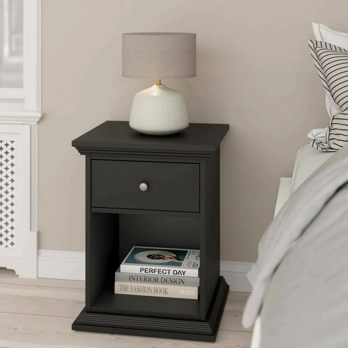 Comodini > Dmora Comodino moderno 47x43x63h cm - Pascal Nero