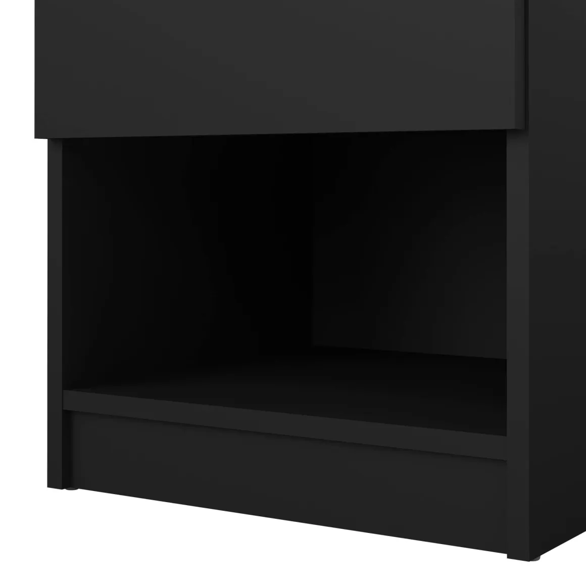 Comodino moderno nero 40x40x49h cm - Scolastica