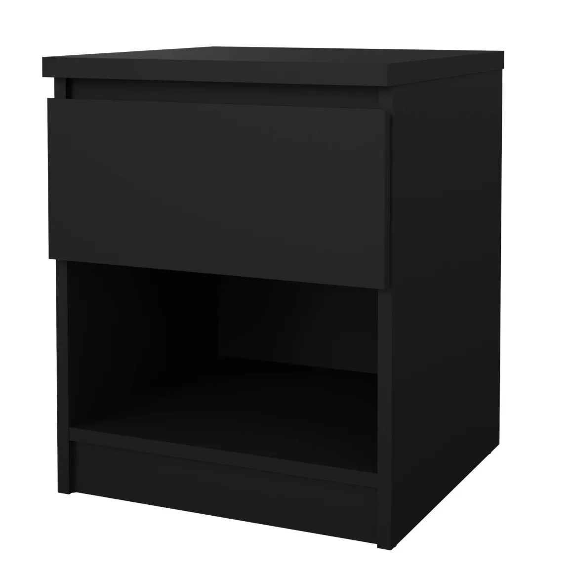 Comodino moderno nero 40x40x49h cm - Scolastica