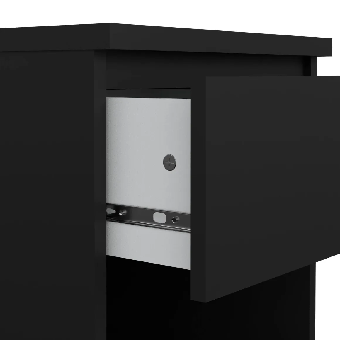 Comodino moderno nero 40x40x49h cm - Scolastica