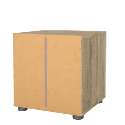 Comodino moderno quercia e bianco lucido 40x40x42h cm - Fedora