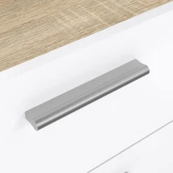 Comodino moderno quercia e bianco lucido 40x40x42h cm - Fedora