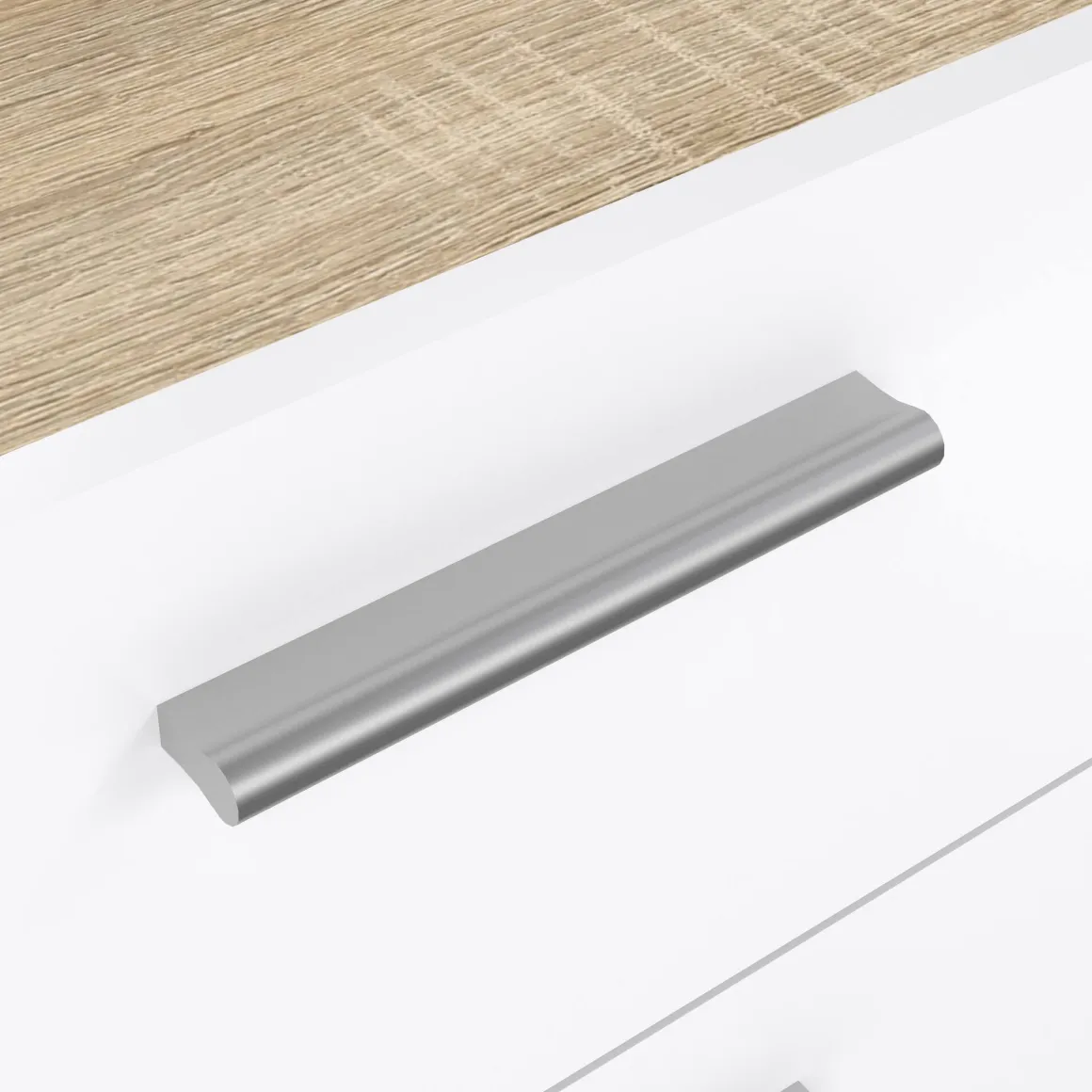 Comodino moderno quercia e bianco lucido 40x40x42h cm - Fedora