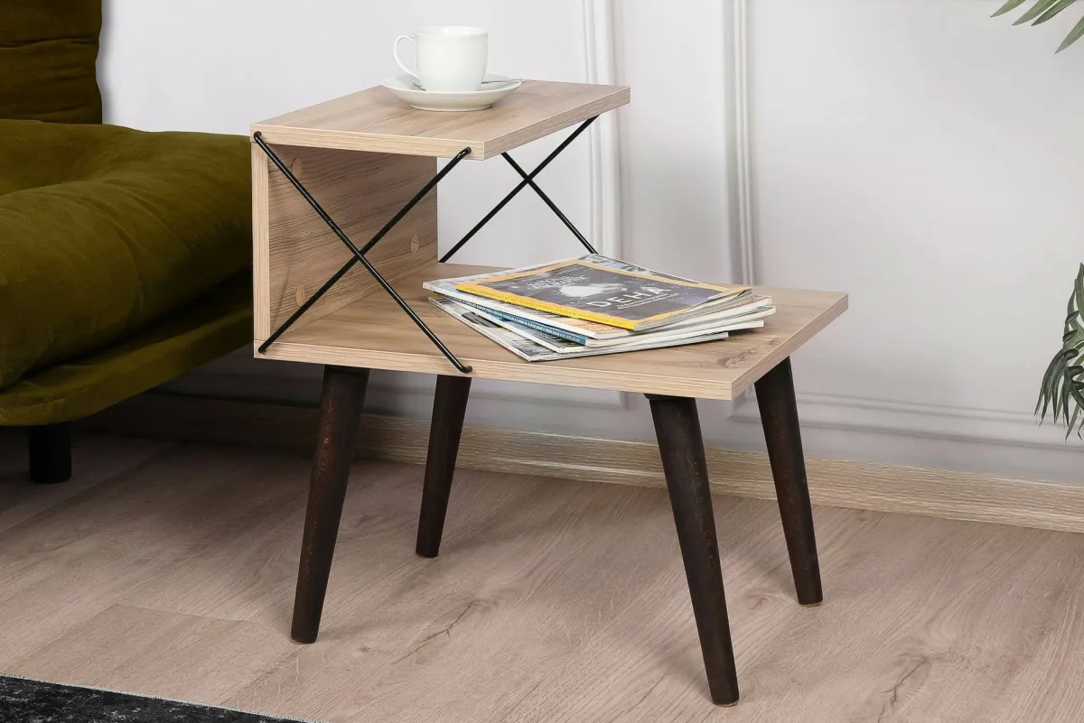 Comodini|Camera Da Letto > Dmora Comodino moderno quercia 50x40x55h cm - Newton Marrone Quercia