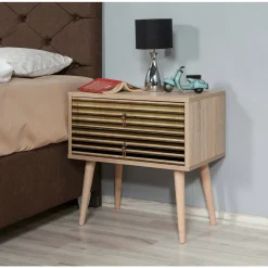 Comodino moderno quercia 60x40x61h cm - Ompong