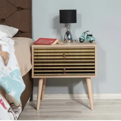 Comodino moderno quercia 60x40x61h cm - Ompong