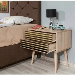 Comodino moderno quercia 60x40x61h cm - Ompong