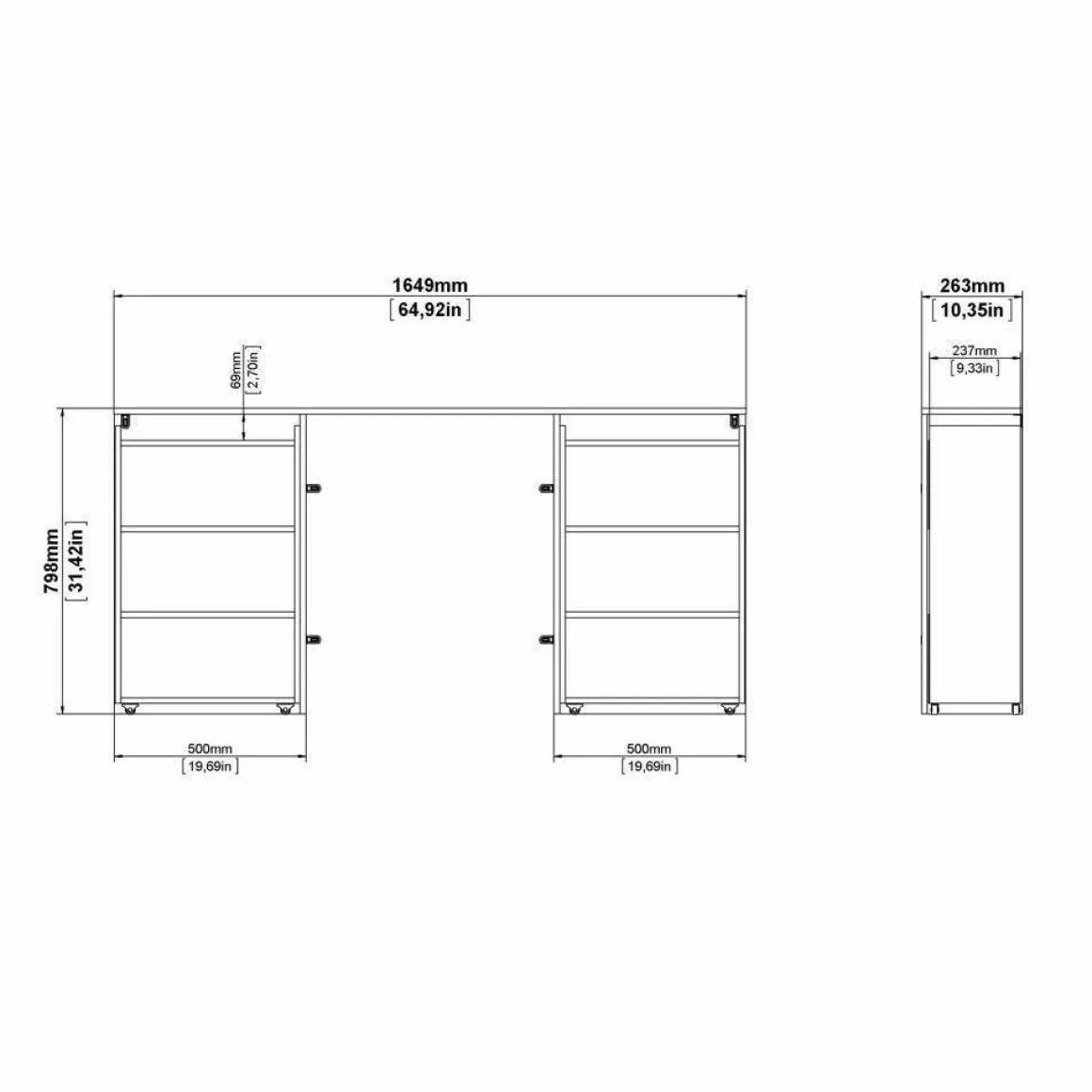 Comodini > Dmora Comodino moderno rovere 37x30x48h cm - Kastri Marrone Rovere