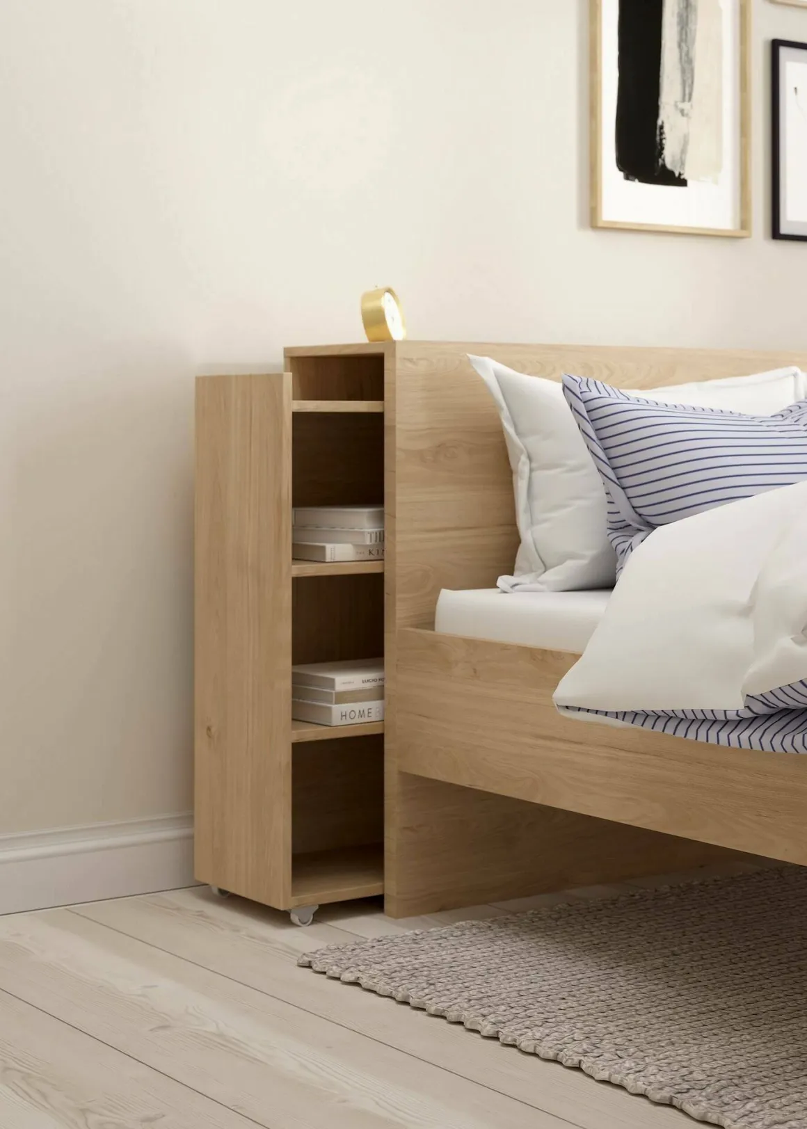 Comodini > Dmora Comodino moderno rovere 37x30x48h cm - Kastri Marrone Rovere