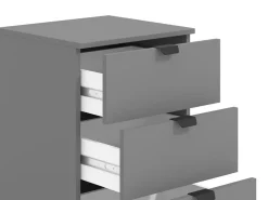 Comodini > Dmora Comodino Nero Antracite Nero 3 Cassetti un Ripiano 45x40x63h cm, Apertura Scorrevole - Talana Nero, Nero Antracite