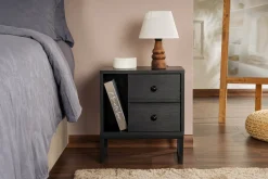 Comodini > Dmora Comodino Rhiannon, 45x30 h50 cm, Nero