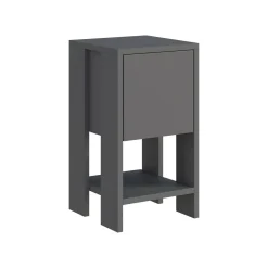 Comodini|Camera Da Letto > Dmora Comodino 2 ripiani antracite 30x30x55h cm - Filippa Nero Antracite