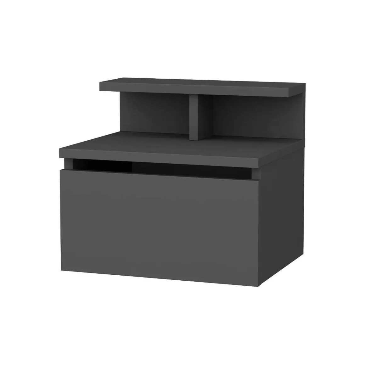 Comodino 2 ripiani antracite 39x31x35h cm - Auring