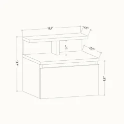 Comodino 2 ripiani antracite 39x31x35h cm - Auring