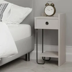 Comodini > Dmora Comodino 2 ripiani beige 32x30x61h cm - Halola Grigio Tortora