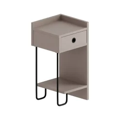Comodini > Dmora Comodino 2 ripiani beige 32x30x61h cm - Halola Grigio Tortora