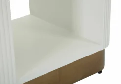 Comodini > Dmora Comodino 2 ripiani bianco e marrone 48x40x62h cm - Fagends Marrone, Bianco