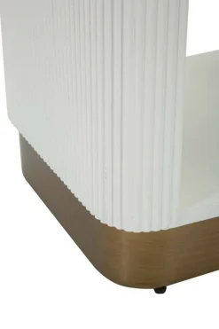 Comodini > Dmora Comodino 2 ripiani bianco e marrone 48x40x62h cm - Fagends Marrone, Bianco