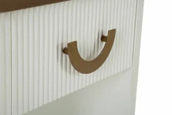 Comodini > Dmora Comodino 2 ripiani bianco e marrone 48x40x62h cm - Fagends Marrone, Bianco