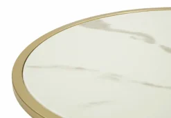 Comodino 2 ripiani bianco e oro 43x43x48h cm - Piandisco