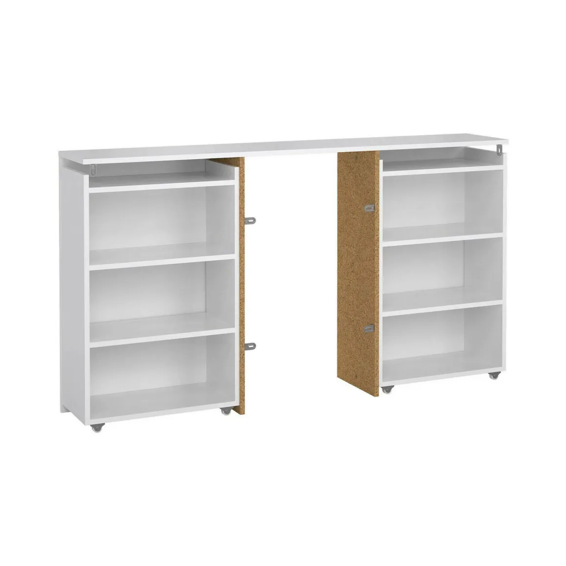 Comodino 4 ripiani bianco lucido 144x26x79h cm - Peridoto