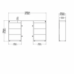 Comodino 4 ripiani bianco lucido 144x26x79h cm - Peridoto