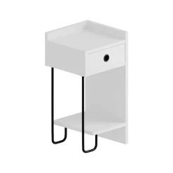 Comodino 2 ripiani bianco 32x30x61h cm - Halola
