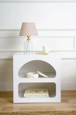Comodini|Camera Da Letto > Dmora Comodino 3 ripiani 50x38x50h cm - Nara Bianco