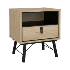 Comodino 2 ripiani rovere 53x40x59h cm - Chito