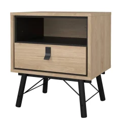 Comodino 2 ripiani rovere 53x40x59h cm - Chito