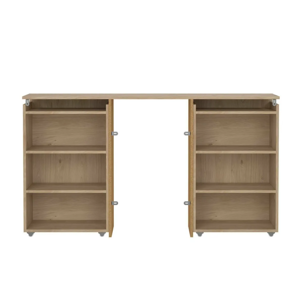 Comodini > Dmora Comodino 7 ripiani rovere 144x26x79h cm - Arnaboldi Marrone Rovere