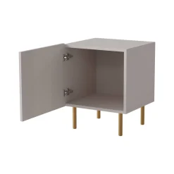Comodini > Dmora Comodino 1 ripiano beige 47x40x44h cm - Set di 2 comodini Revo Beige Cashmere