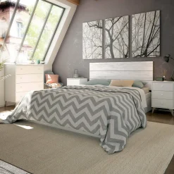 Comodini|Camera Da Letto > Dmora Comodino 1 ripiano bianco e rovere 40x33x56h cm - Attina Marrone, Bianco Rovere
