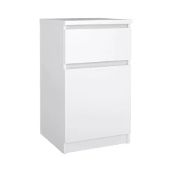 Comodini|Camera Da Letto > Dmora Comodino 1 ripiano 50x34x49h cm - Armageddo Bianco Lucido