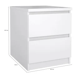 Comodino 1 ripiano bianco lucido 50x40x49h cm - Daiki