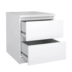 Comodino 1 ripiano bianco lucido 50x40x49h cm - Daiki