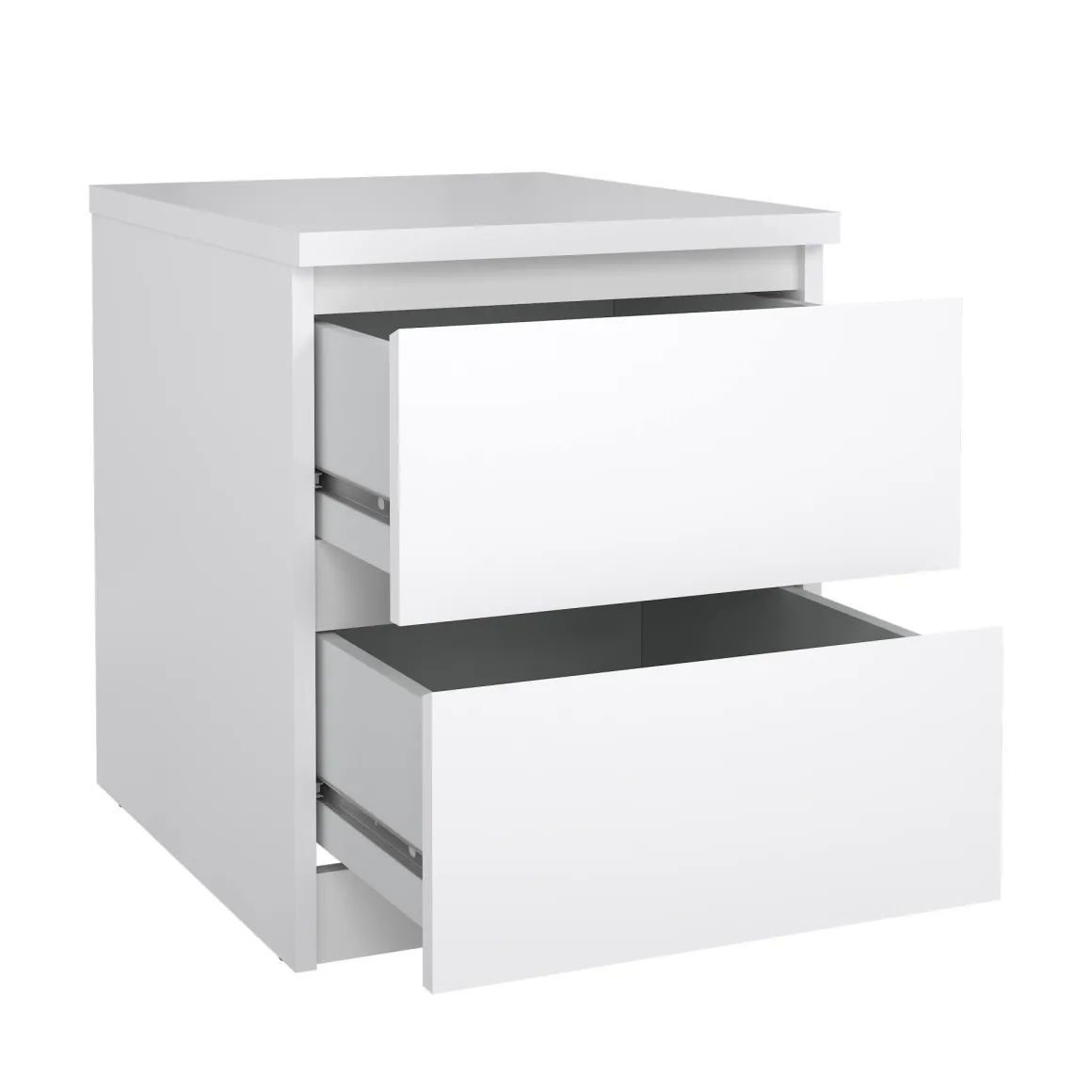Comodino 1 ripiano bianco lucido 50x40x49h cm - Daiki