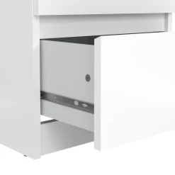 Comodino 1 ripiano bianco lucido 50x40x49h cm - Daiki