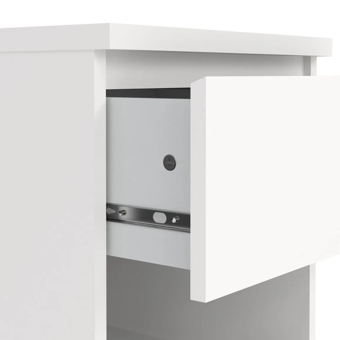 Comodino 1 ripiano bianco opaco 40x40x49h cm - Scolastica