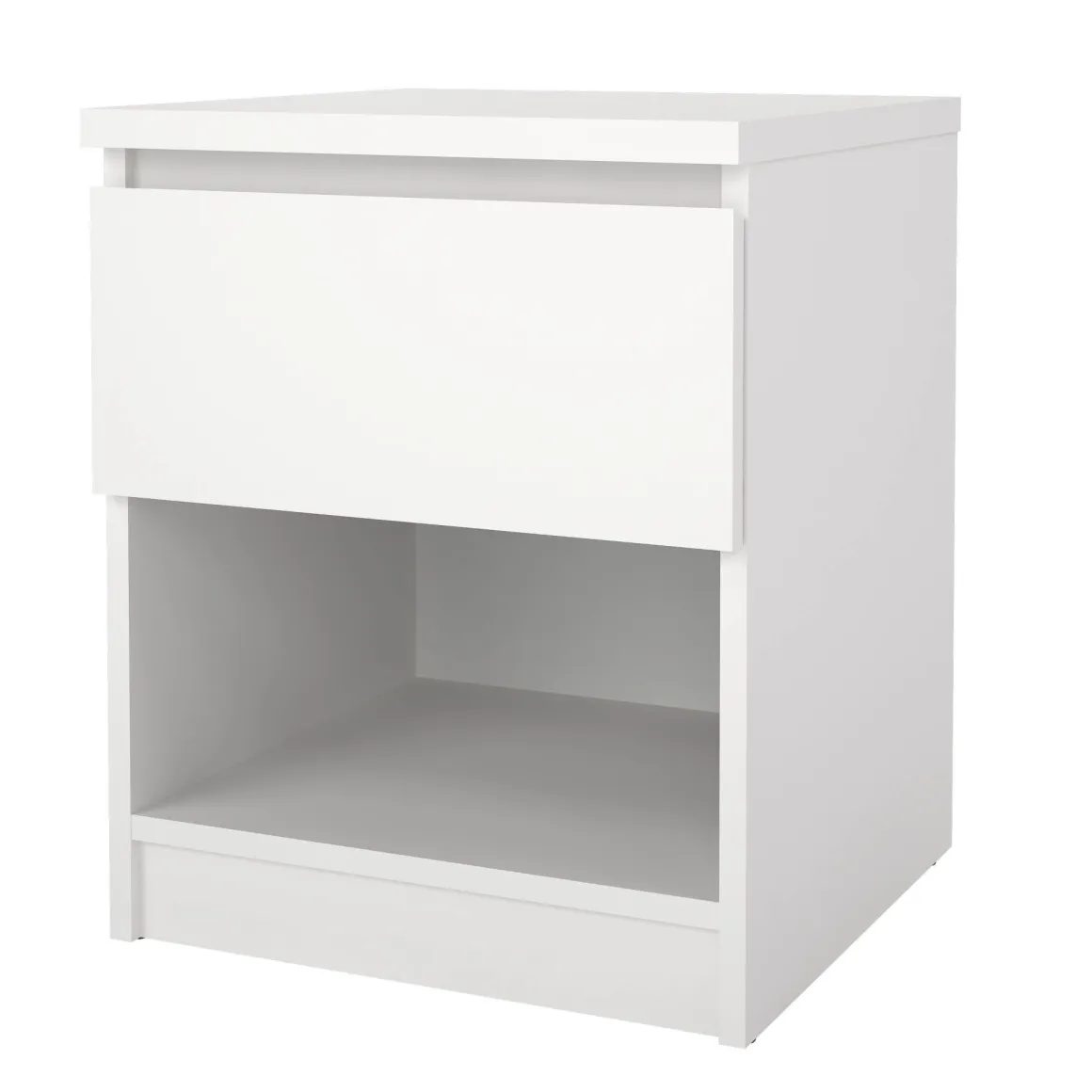 Comodino 1 ripiano bianco opaco 40x40x49h cm - Scolastica