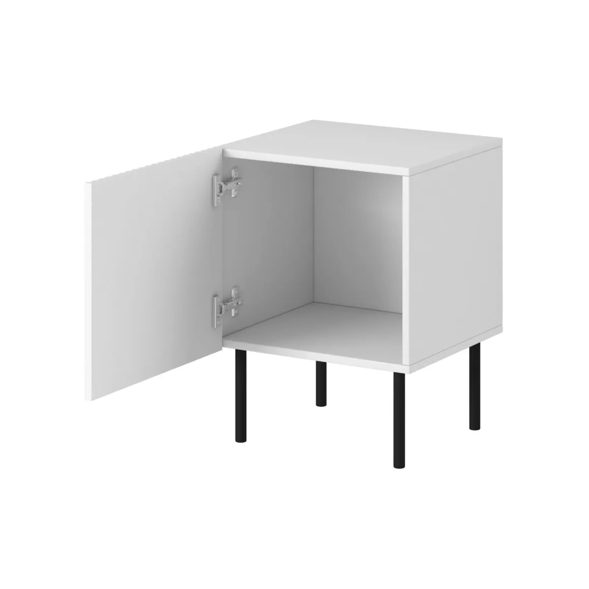 Comodino 1 ripiano bianco 44x40x51h cm - Set di 2 comodini Femmine