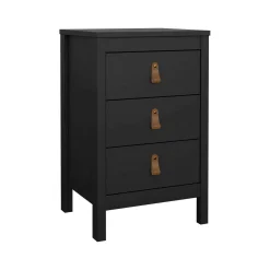 Comodino 1 ripiano nero 43x38x70h cm - Lombardia