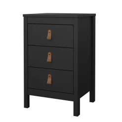 Comodino 1 ripiano nero 43x38x70h cm - Lombardia