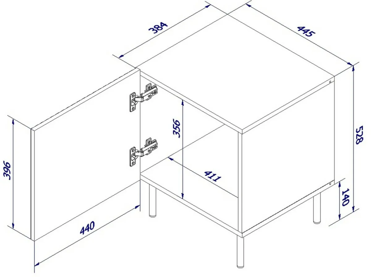 Comodini > Dmora Comodino 1 ripiano 44x40x51h cm - Set di 2 comodini Farini Nero