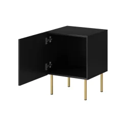 Comodini > Dmora Comodino 1 ripiano 44x40x51h cm - Set di 2 comodini Farini Nero