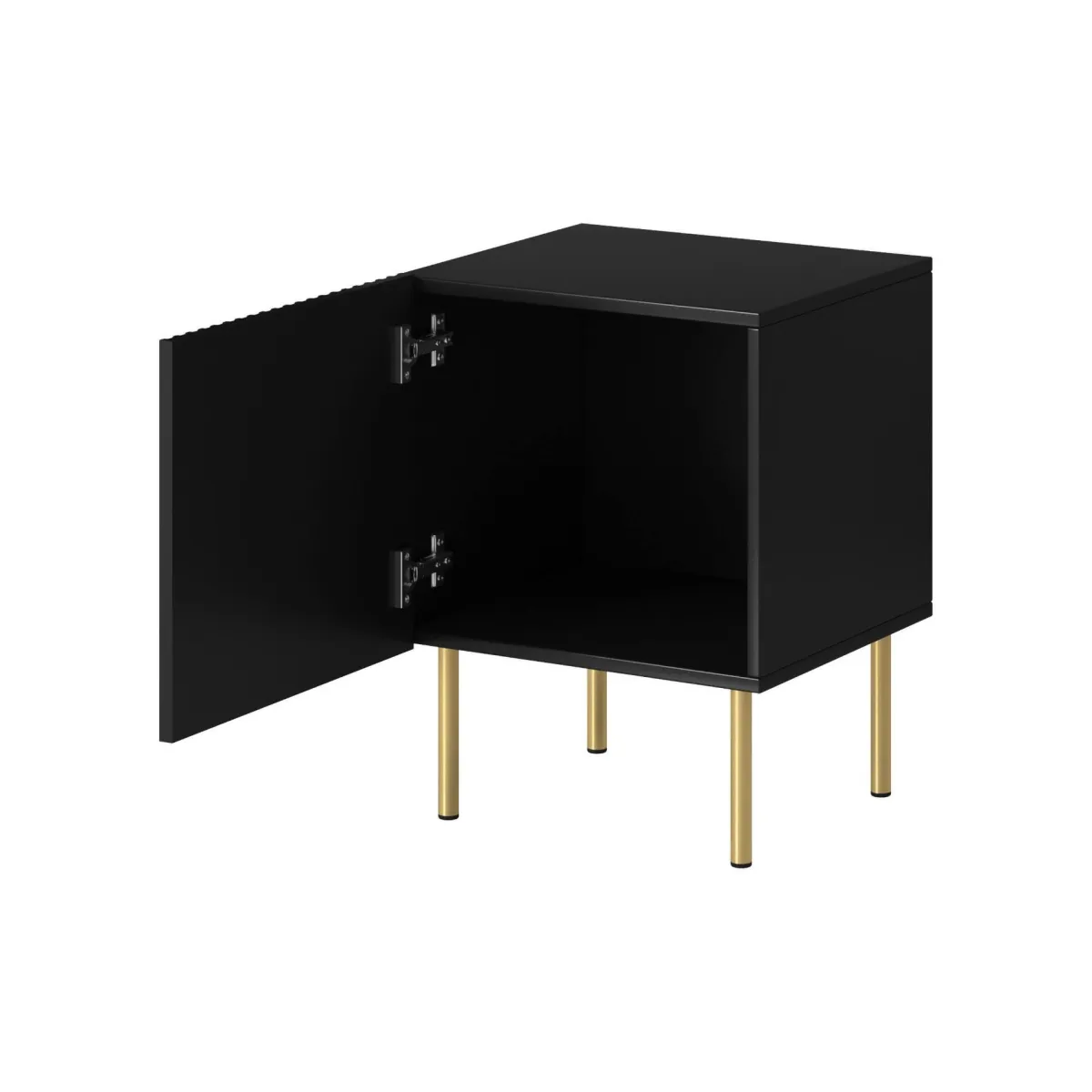 Comodini > Dmora Comodino 1 ripiano 44x40x51h cm - Set di 2 comodini Farini Nero