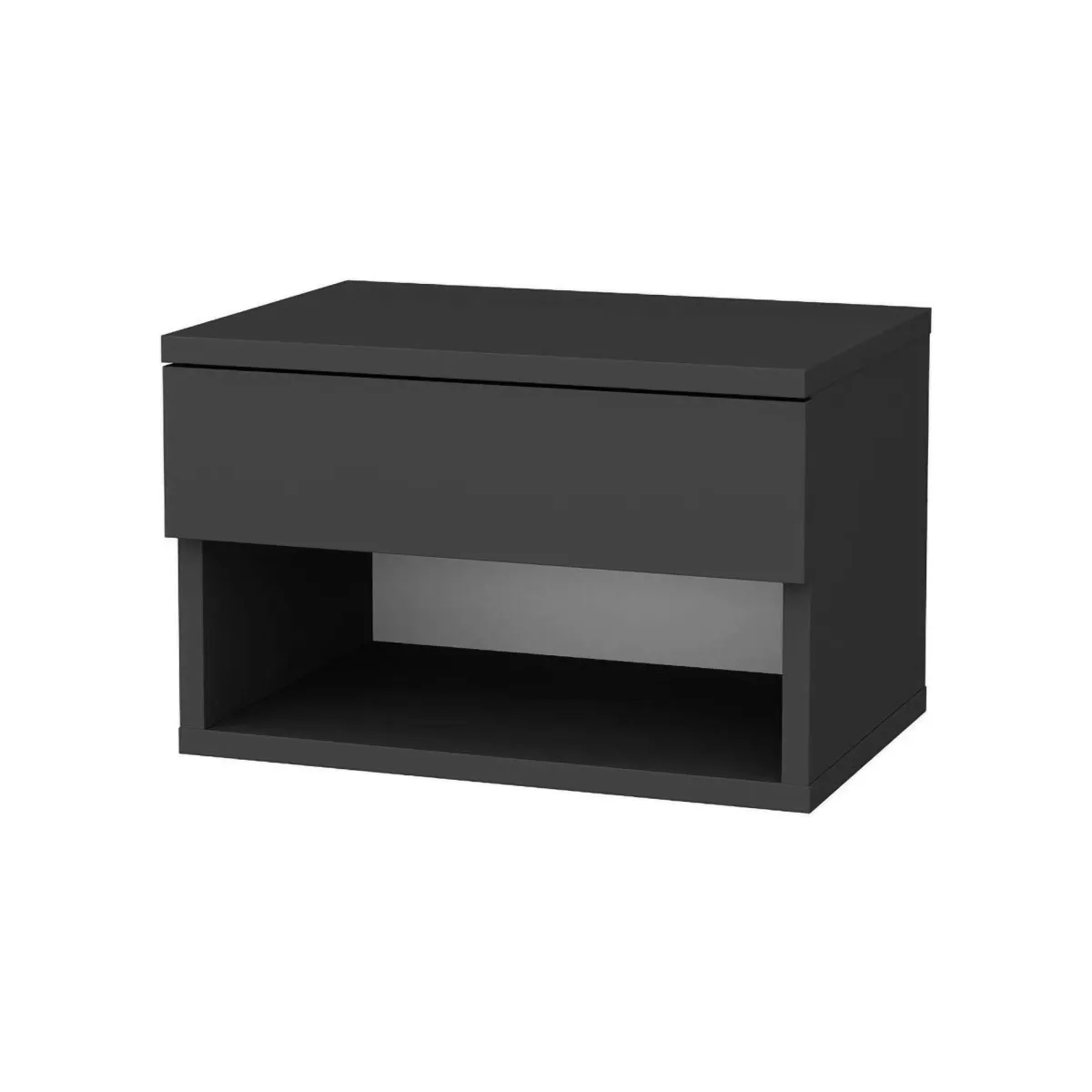 Comodini|Camera Da Letto > Dmora Comodino sospeso antracite 44x29x31h cm - Serpente Nero Antracite
