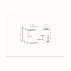 Comodini|Camera Da Letto > Dmora Comodino sospeso antracite 44x29x31h cm - Serpente Nero Antracite