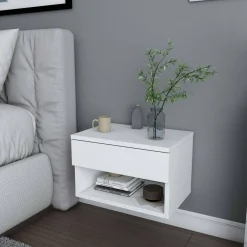 Comodino sospeso bianco 44x29x31h cm - Serpente
